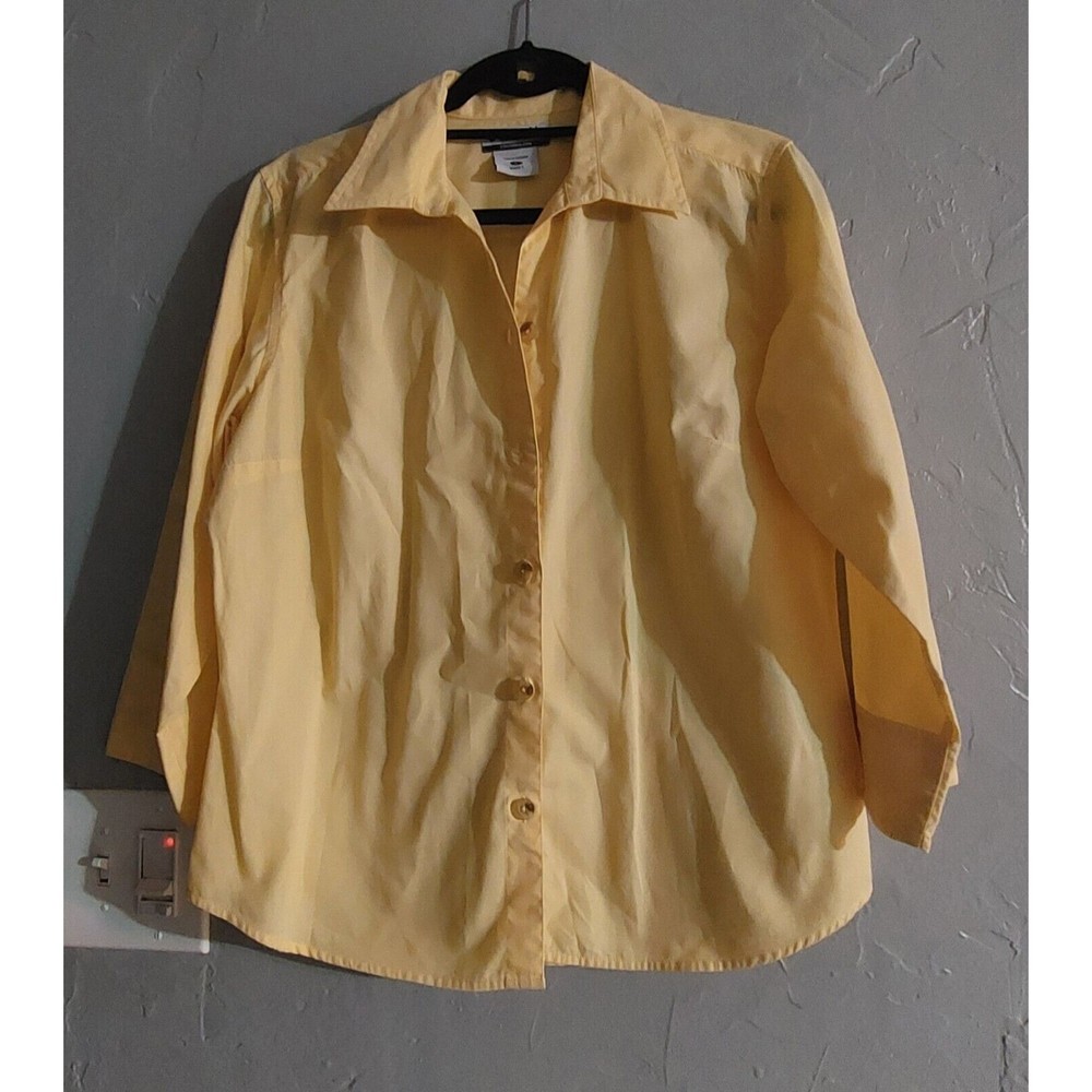 Columbia  Sportwear Shirt Women Size L, Yellow, 3/4 Sleeve, 20 Inch Of Armp...
